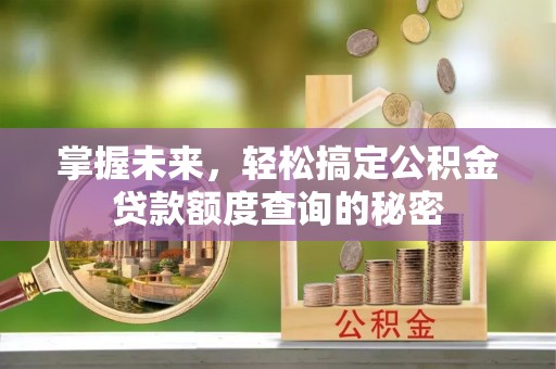滨湖掌握未来，轻松搞定公积金贷款额度查询的秘密