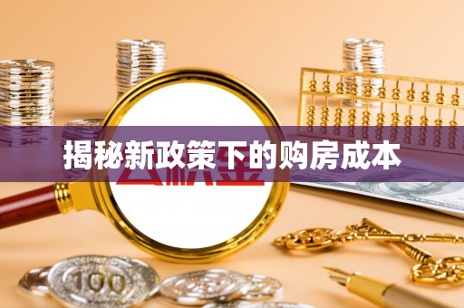 滨湖揭秘新政策下的购房成本