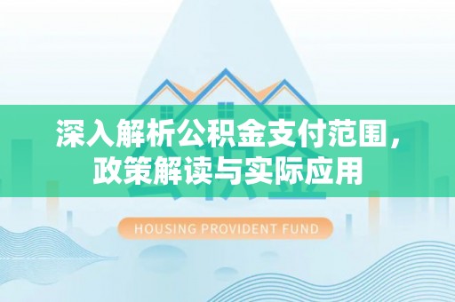 滨湖深入解析公积金支付范围，政策解读与实际应用