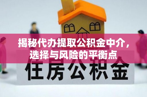 滨湖揭秘代办提取公积金中介，选择与风险的平衡点