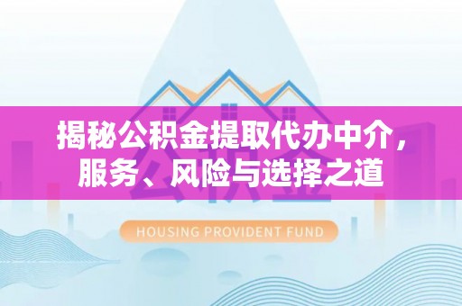滨湖揭秘公积金提取代办中介，服务、风险与选择之道