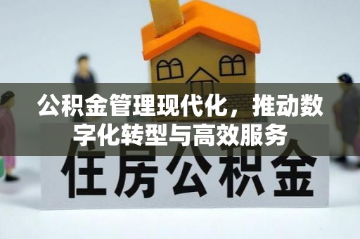 滨湖公积金管理现代化，推动数字化转型与高效服务