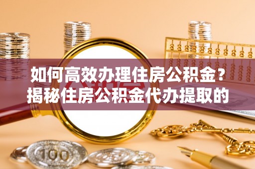滨湖如何高效办理住房公积金？揭秘住房公积金代办提取的全流程与优势